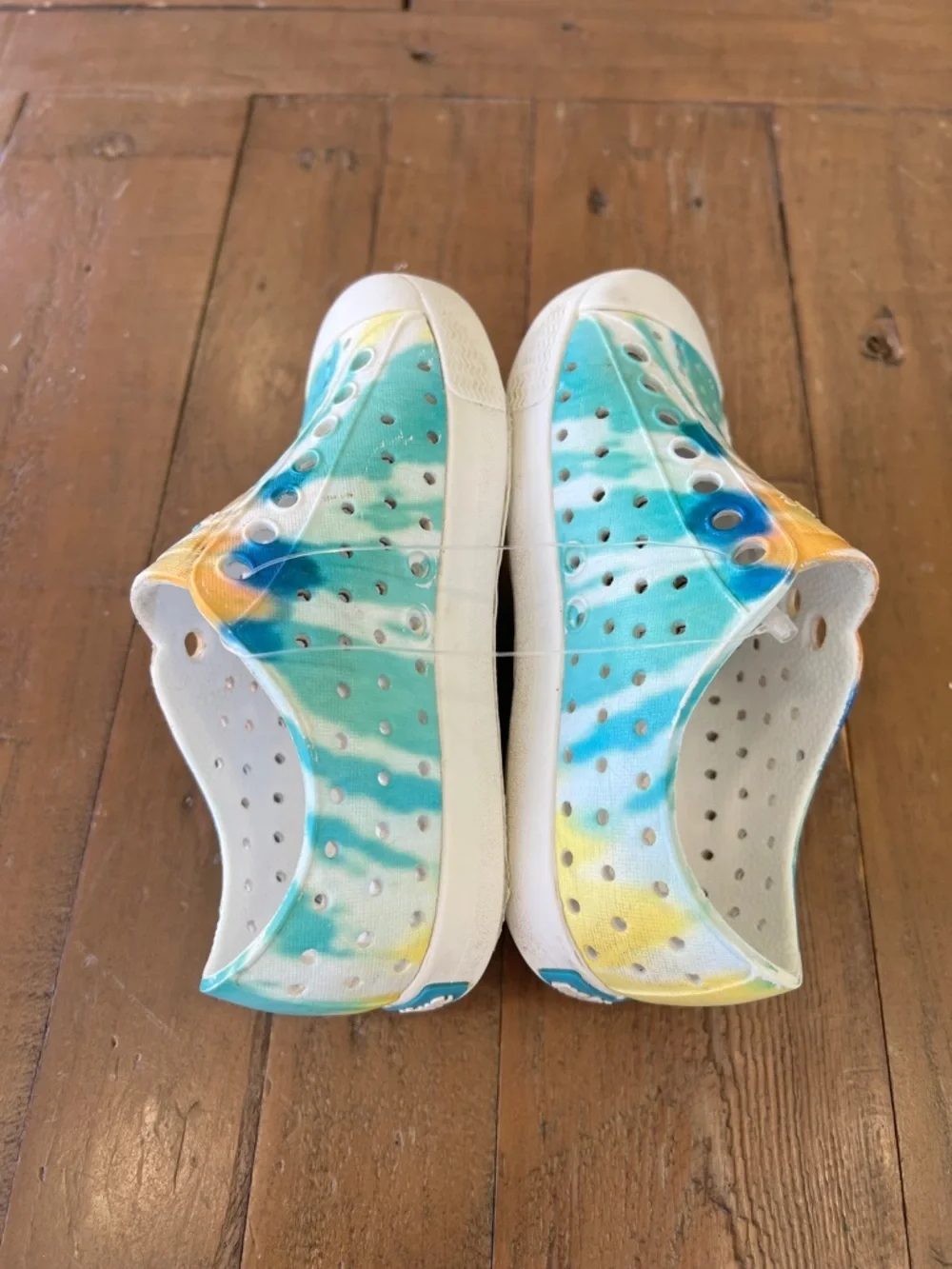 Native Jefferson colorful tie dye slip on Waterproof sneaker sandals kids 8